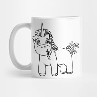 Tiny Unicorn Chomping on Grass Mug